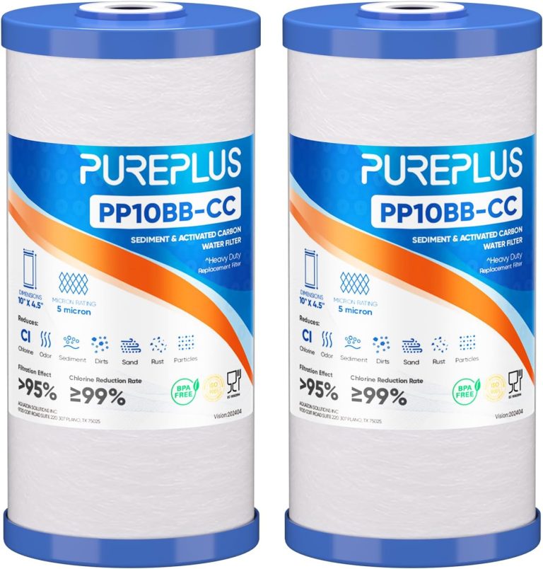 PUREPLUS 5 Micron 10″ x 4.5″ Whole House Sediment and Carbon Water Filter Replacement Cartridge Review