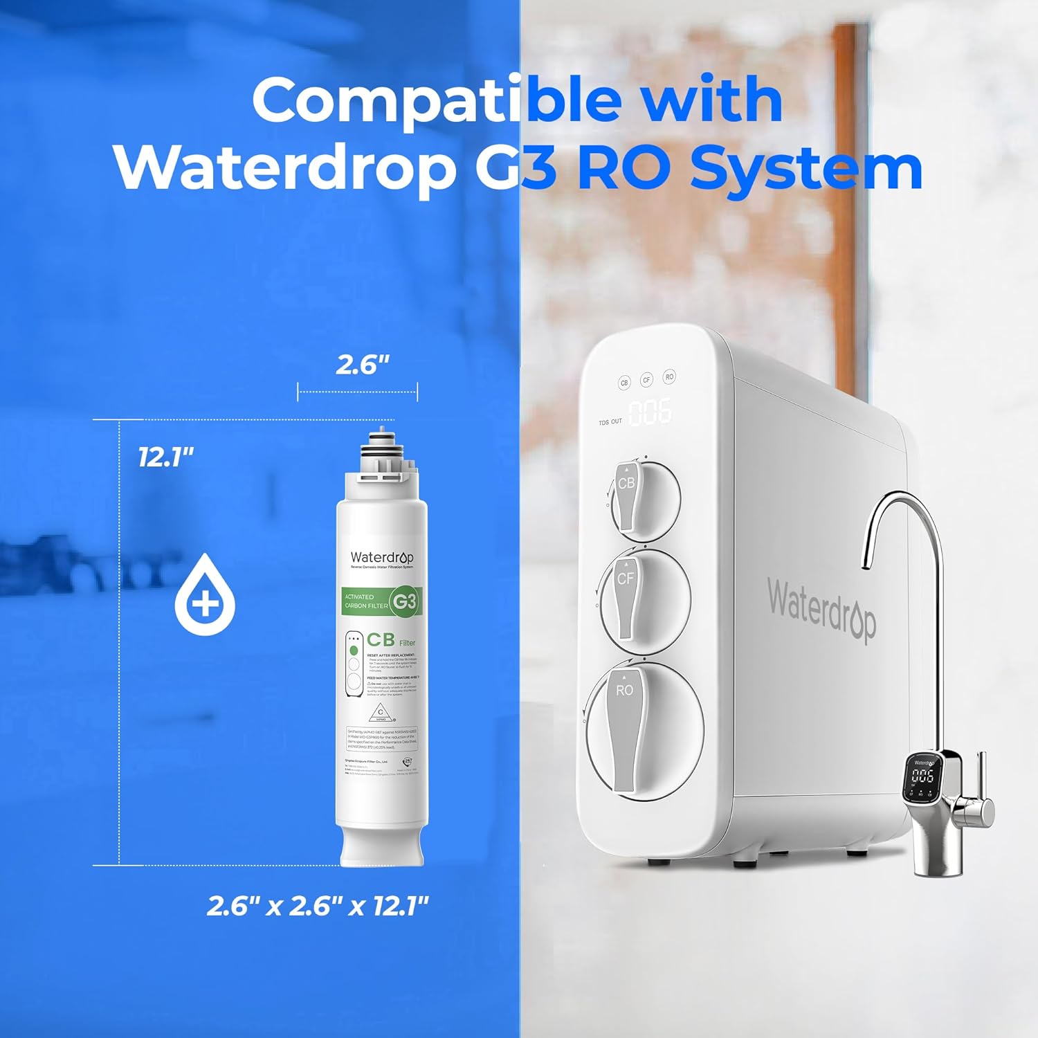 Waterdrop Reverse Osmosis System Replacement Filter