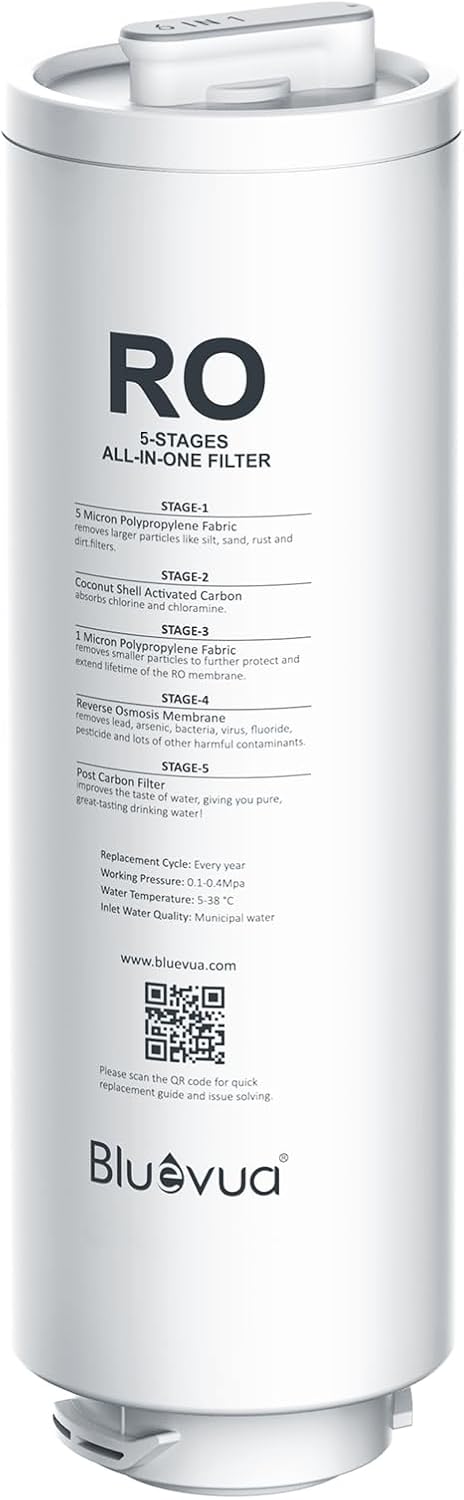 Bluevua Reverse Osmosis System Countertop RO100ROPOT-Lite Replacement Filter Review