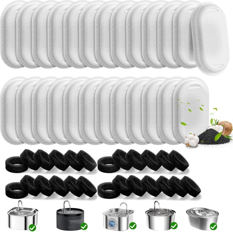 50 Pack Cat Water Fountain Filters for 108/3.2L & 67oz/2L Stainless Steel Pet Water Dispenser Review