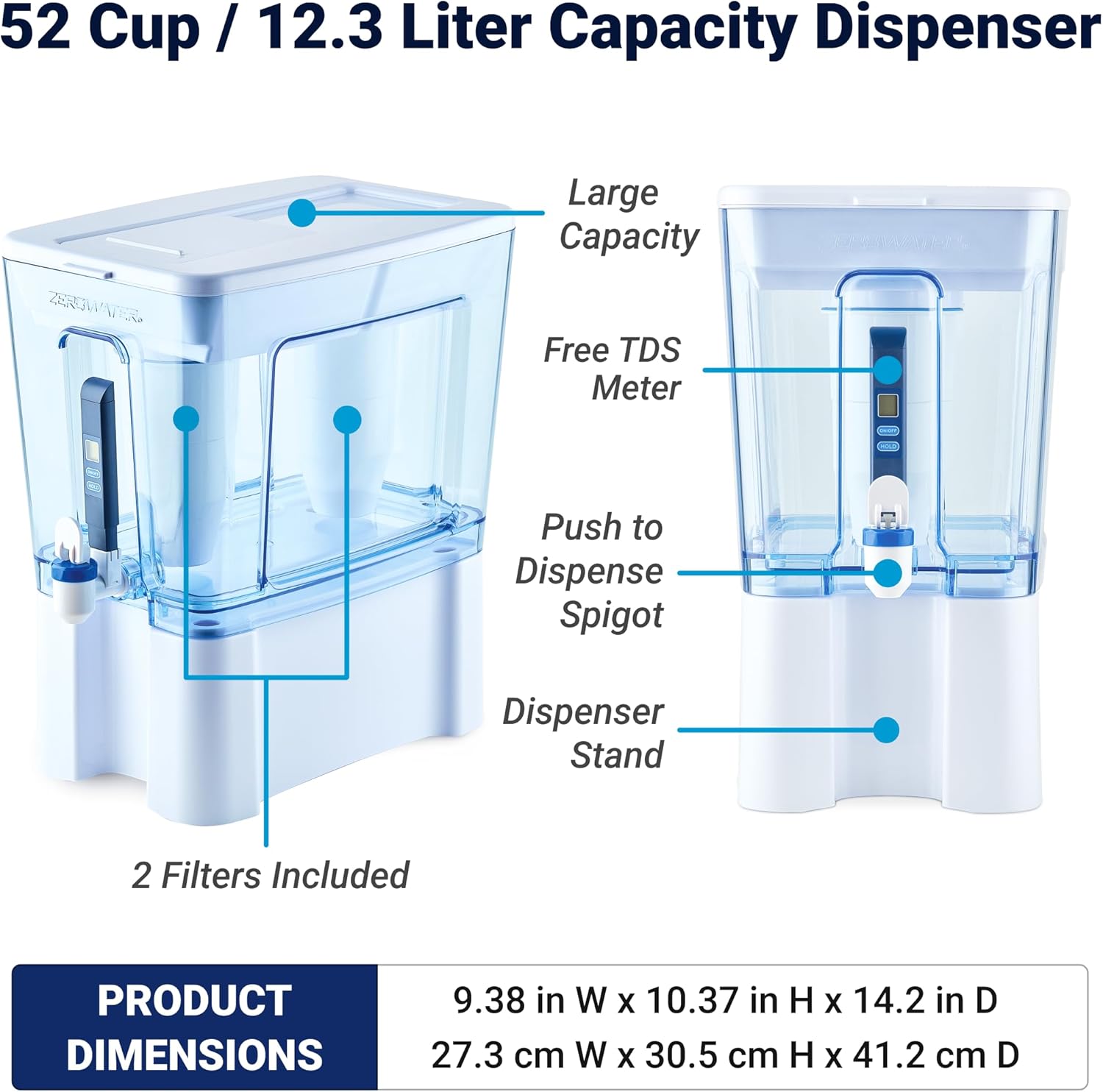 Water pitcher with clear purified water