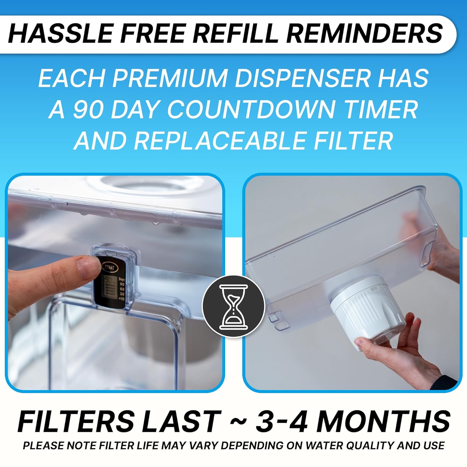 Filtered water pour and clarity