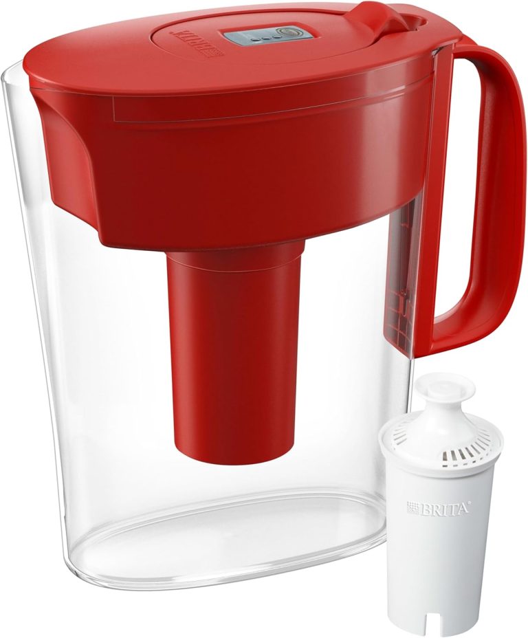 Brita Water Filter Pitcher 6-Cup, 1 Standard Filter Red