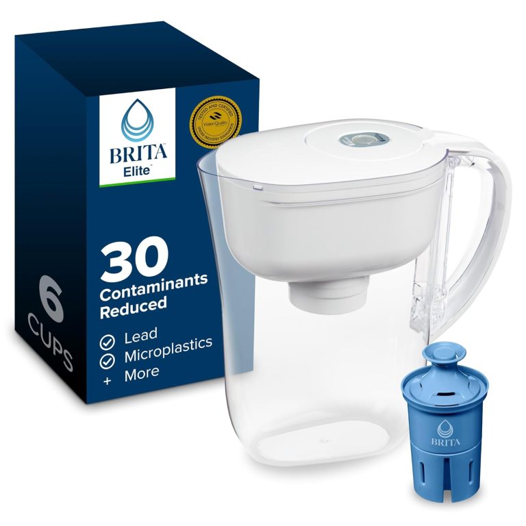 Brita Water Pitcher Metro Elite – Removes 99% Lead, 6-Cup