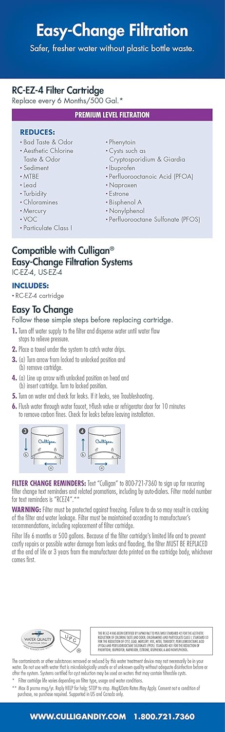Culligan RC-EZ-4 key features image