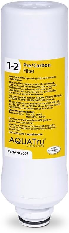 AquaTru Classic Pre/Carbon Filter Stages 1-2 Replacement