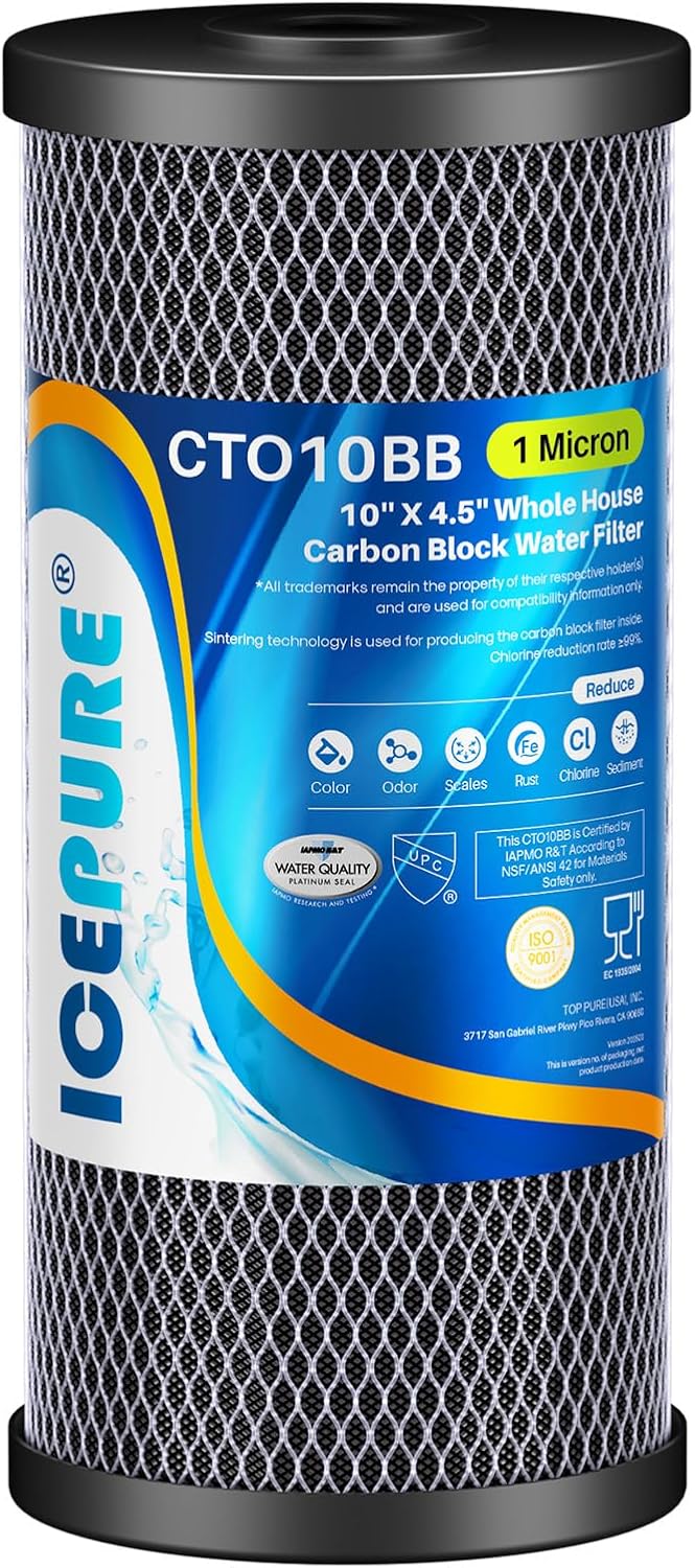 ICEPURE 10×4.5 Sediment Carbon Water Filter – 1 Micron