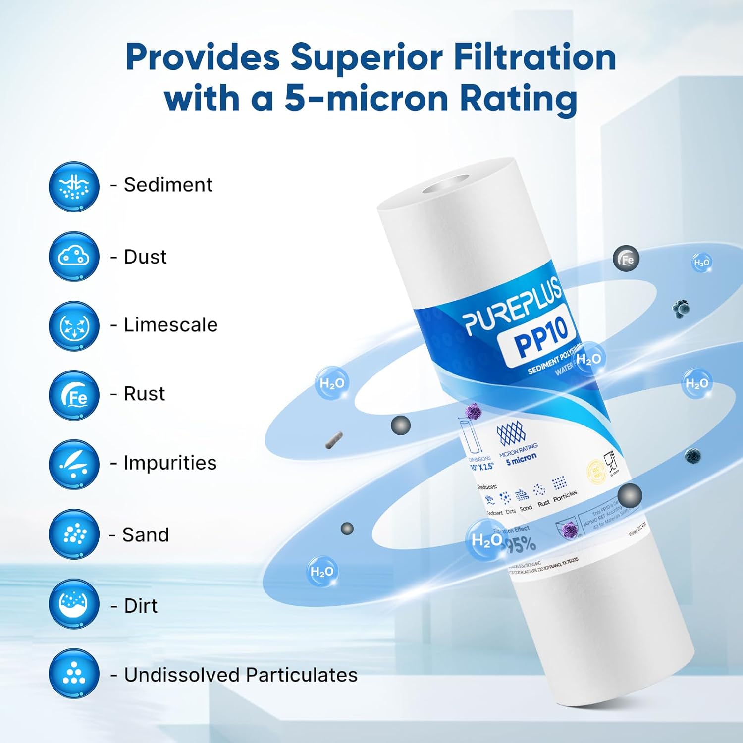 PUREPLUS Whole House Sediment Filter - pros and trade-offs image