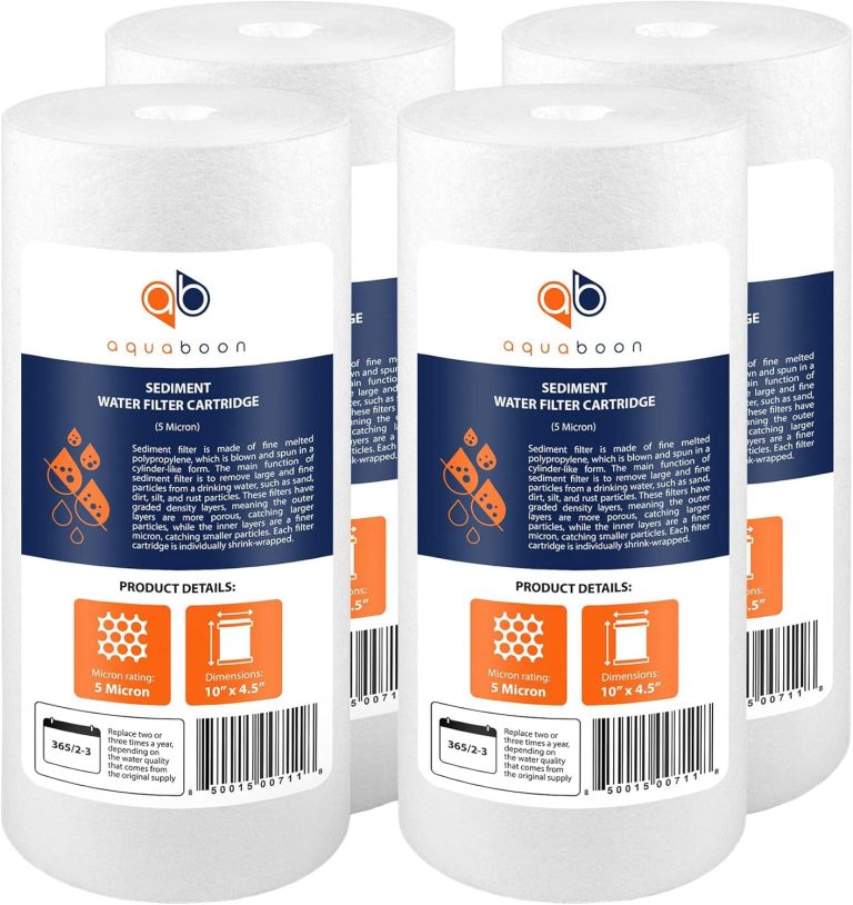 Aquaboon 5 Micron Well Water Sediment Cartridge 4-Pack