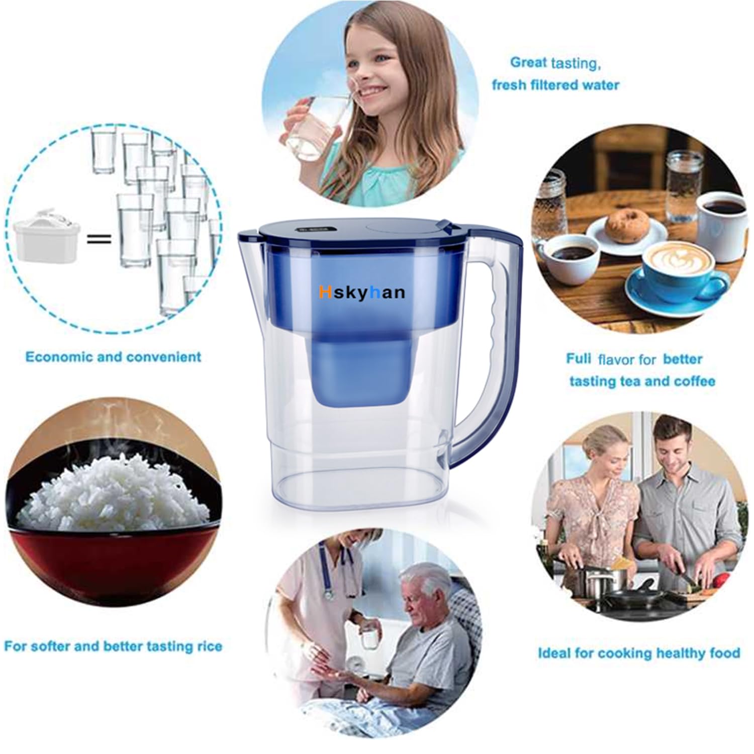 Hskyhan Alkaline Water Filter Pitcher overview image