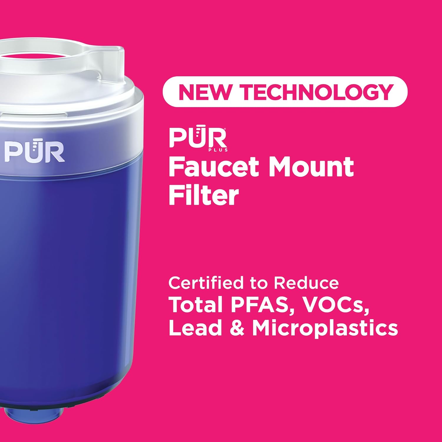 PUR PLUS Faucet Mount Replacement Water Filter 2-Pack, Genuine PUR Filter, 3-in-1 Powerful, Natural Mineral Filtration, Lead Removal, 6-Month Value, Blue (RF99992) — Overview