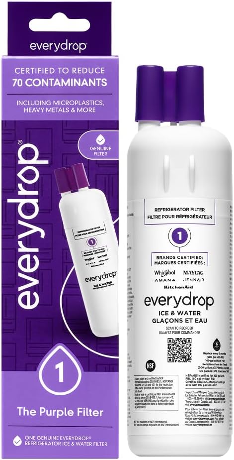 everydrop by Whirlpool Ice and Water Refrigerator Filter 1, EDR1RXD1, Single-Pack