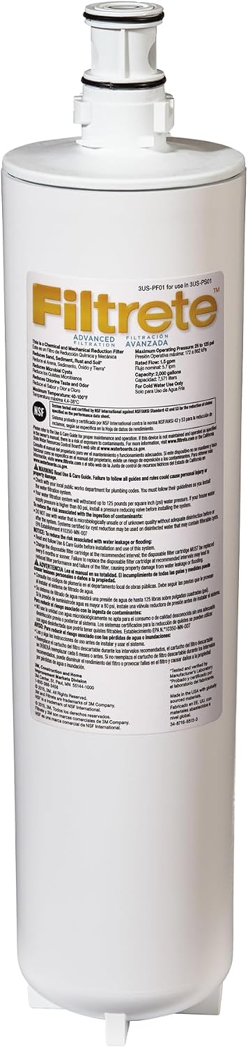 Filtrete Under Sink Quick Change Filter 3US-PF01 Replacement