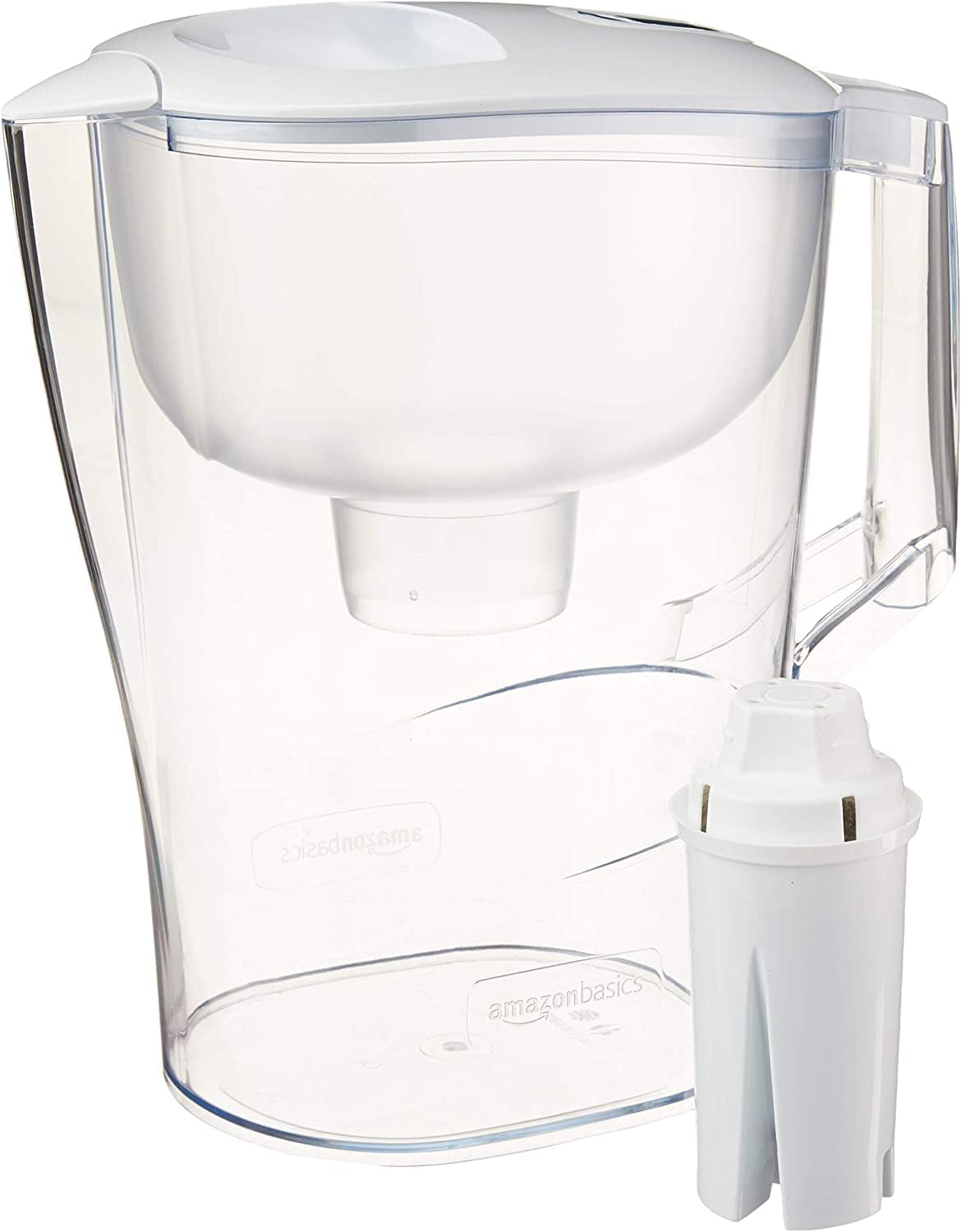Amazon Basics 10-Cup Pitcher with Filter Compatible with Brita Water Filter | Clean, Crisp Water, water pitcher for fridge, 10-cup filter water dispenser, WQA and NSF Certified, Made in Europe