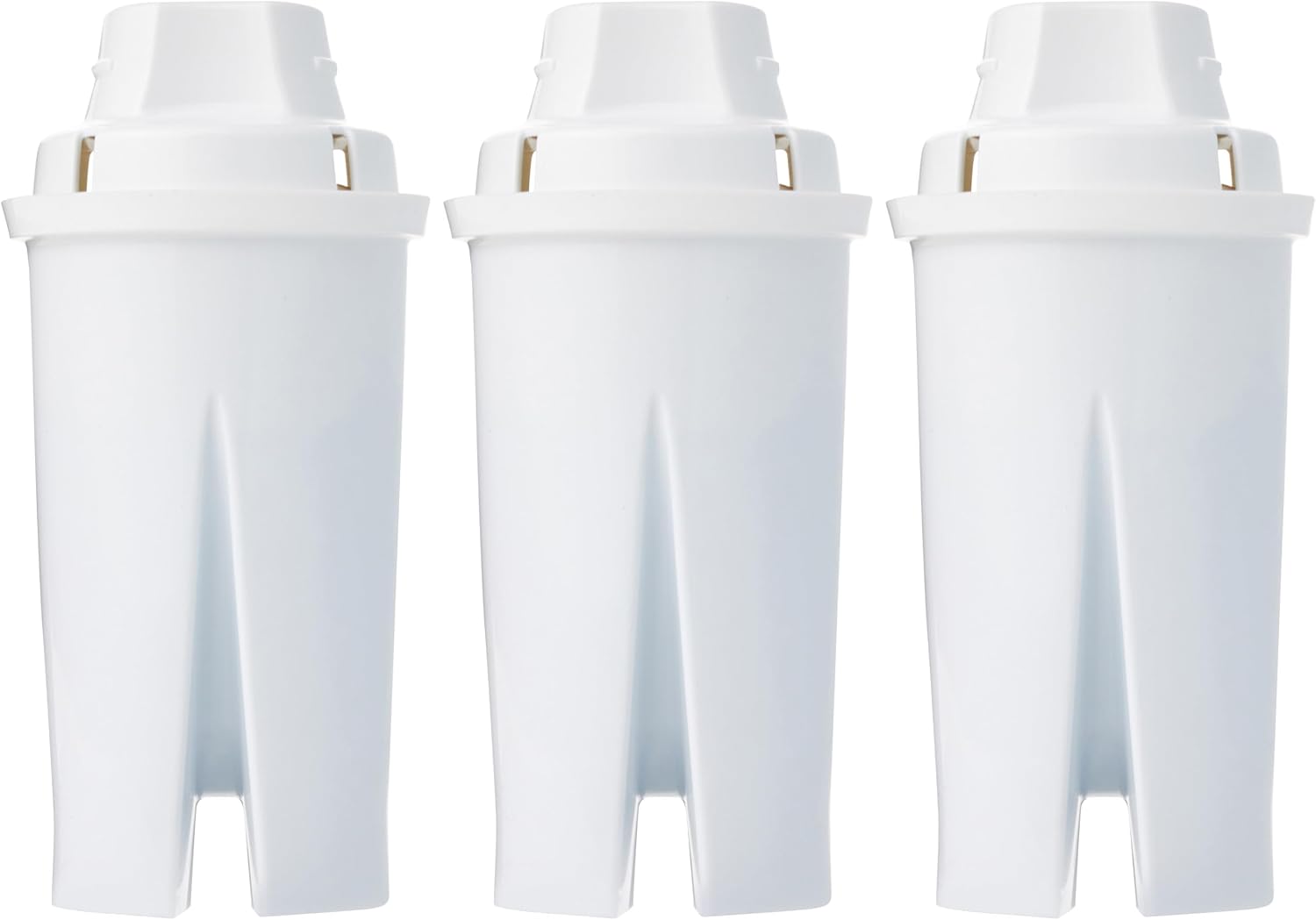 Amazon Basics Enhanced Water Filters for Pitcher, Brita Compatible, 3-Pack | Water filter cartridge, water pitcher filters reduce 9 contaminants, 6-Month Filter, WQA & NSF Certified, BPA-Free