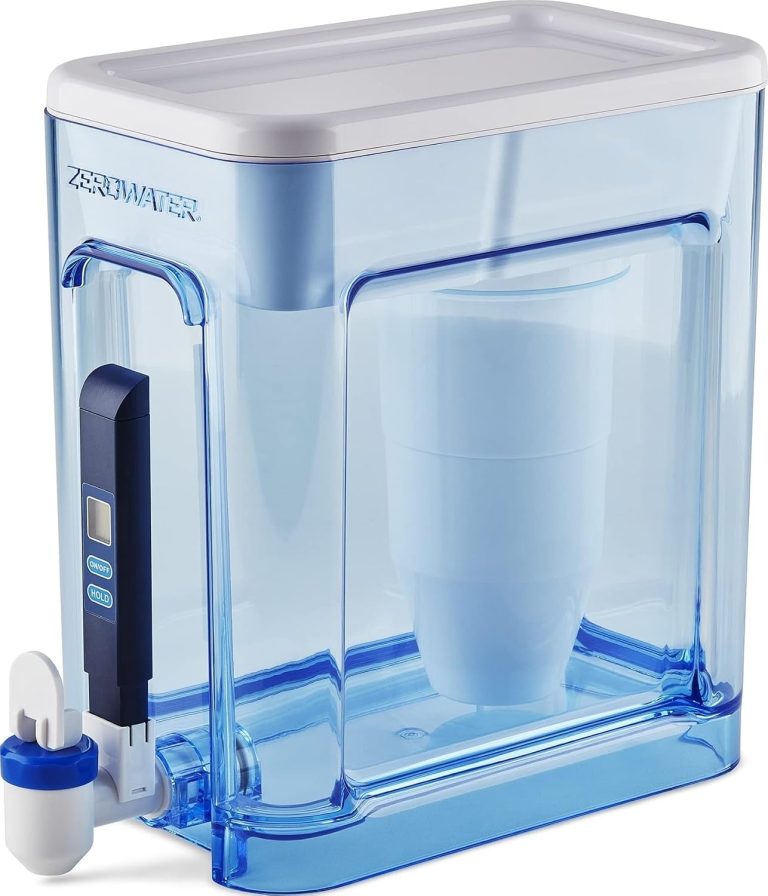 Culligan ZeroWater 22-Cup Ready-Read 5-Stage Water Filter Dispenser with 5-Stage 0 TDS Water Filter – IAPMO Certified to Reduce Lead, Chromium, and PFOA/PFOS | IAPMO certified: Lead, PFOA/PFOS, chromium, mercury; 5-stage Advanced Filtration; 0 TDS Water Filter Pitcher​