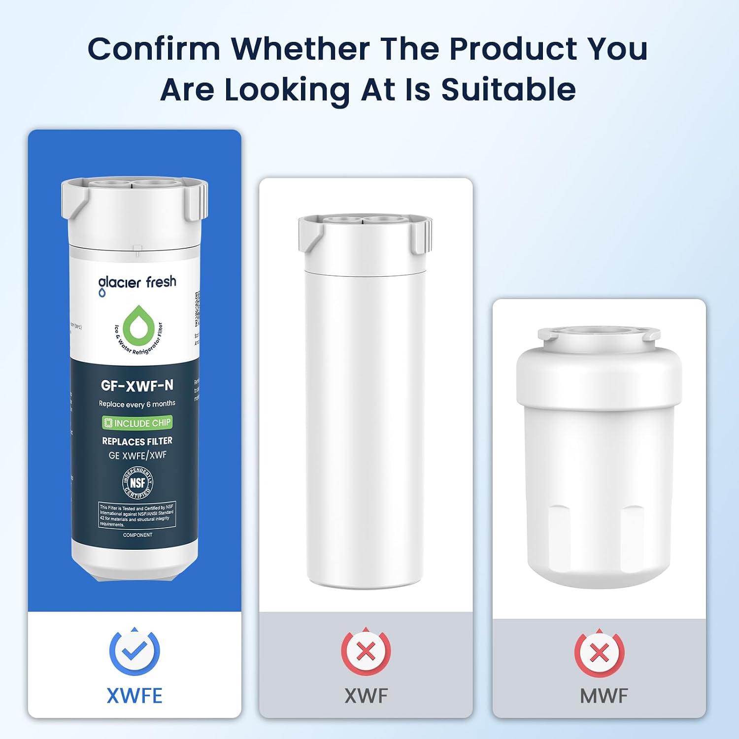 GLACIER FRESH XWFE (Built-in CHIP) Refrigerator Water Filter Pack of 1 — Key Features