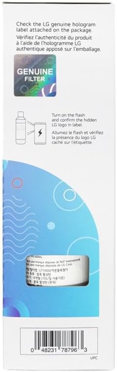 LG LT1000P - 6 Month / 200 Gallon Capacity Replacement Refrigerator Water Filter (NSF42, NSF53, and NSF401) ADQ74793501, ADQ75795105, AGF80300704, or AGF80300705 White — Key Features