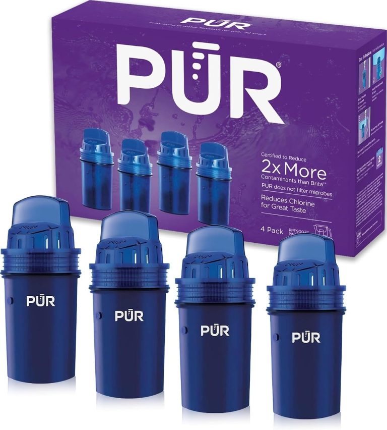 PUR Water Pitcher & Dispenser Replacement Filter 4-Pack | Genuine PUR Water Filter, 2-in-1 Powerful and Faster Filtration, 8-Month Value