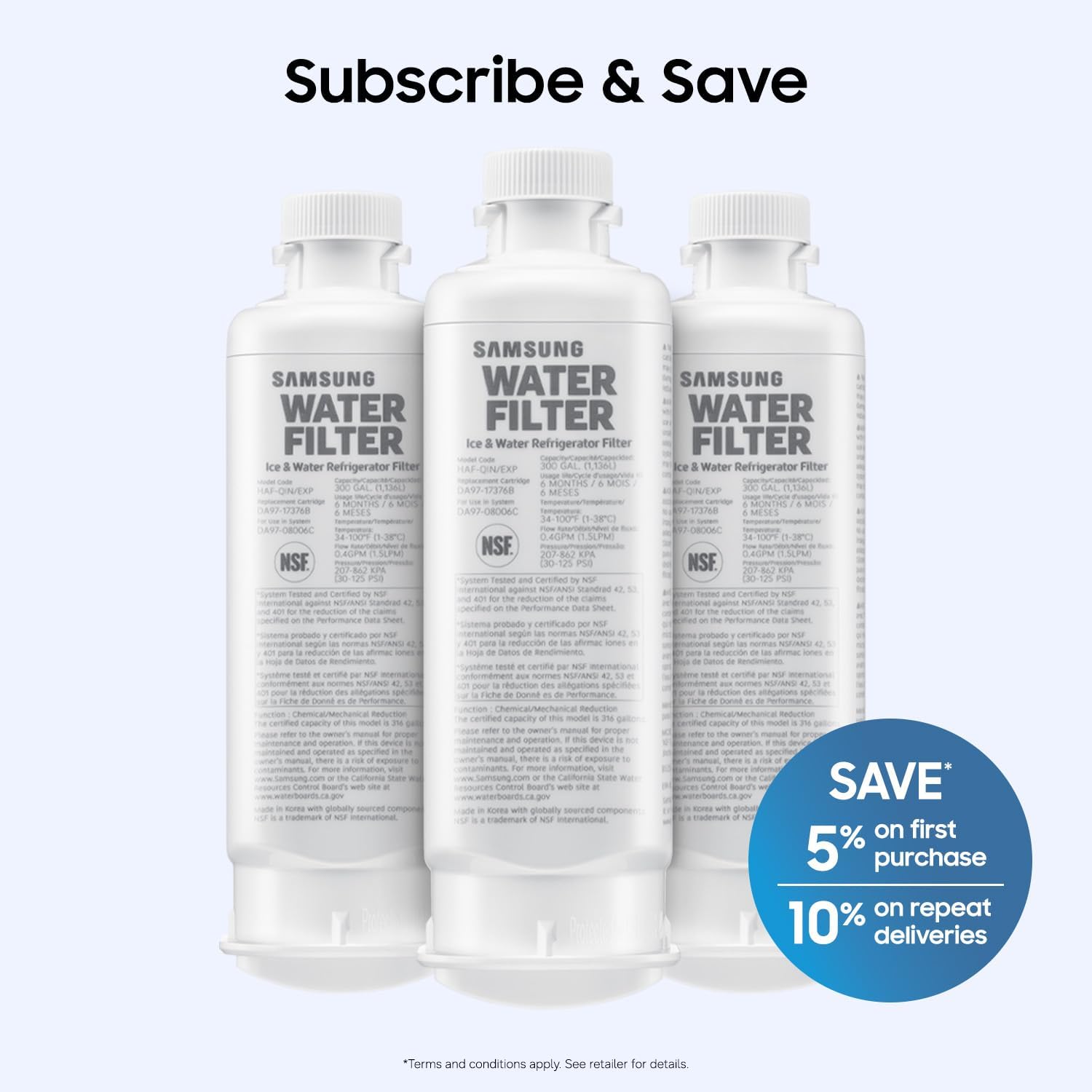 Samsung HAF-QIN/EXP Genuine Refrigerator Water Filter, Reduces 99% of Harmful Contaminants for Clean, Clear Drinking Water, 6-Month Life, Easy Install, Pack of 1 — Ease of Use and Maintenance