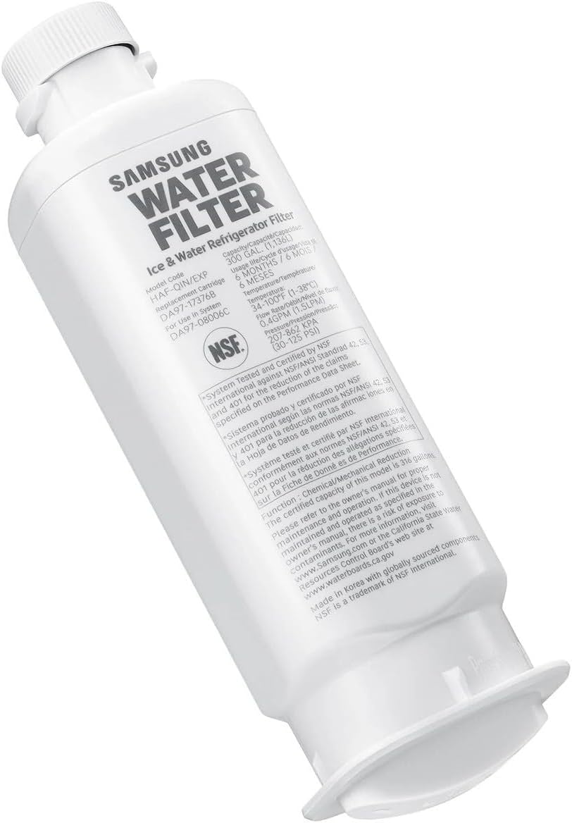 Samsung HAF-QIN/EXP Genuine Refrigerator Water Filter, Reduces 99% of Harmful Contaminants for Clean, Clear Drinking Water, 6-Month Life, Easy Install, Pack of 1 — Overview