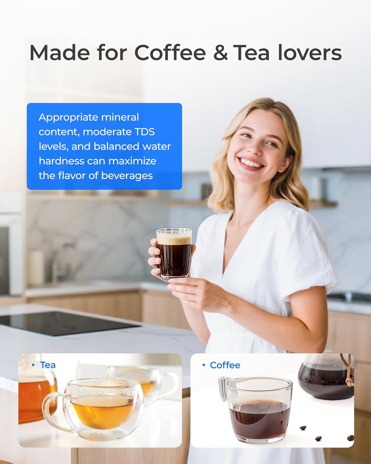 Waterdrop PT-07B Water Filter Pitcher, 10-Cup, NSF Certified, Blue | 200-Gallon Long-Life Filter, Improves Coffee & Tea Taste, Reduces PFOA/PFOS and Chlorine, 5X Longer Filter Life — Key Features