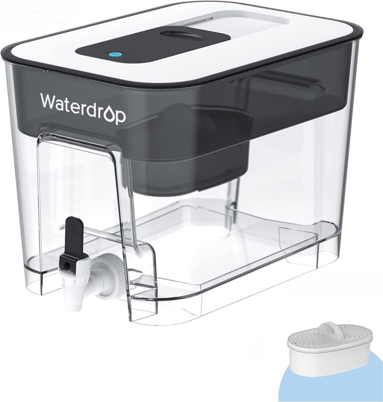 Waterdrop WFD-22L Large Water Filter Dispenser, 40-Cup Water Filter Pitcher, 200-Gallon Long-Life, Reduces Chlorine, PFOA/PFOS and More, BPA Free, Black