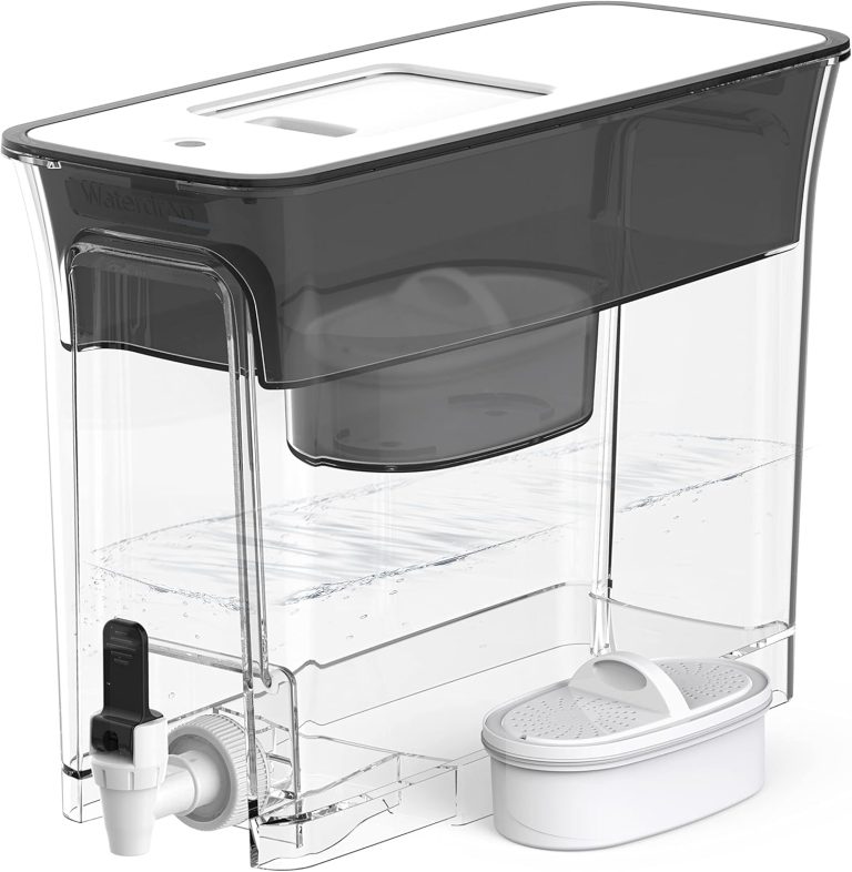Waterdrop WFD-40L Water Filter Dispenser, 35-Cup Capacity, Black | 200-Gallon Long-Life Water Filter Pitcher, Large Capacity, Reduces Chlorine, PFOA/PFOS and More, BPA Free