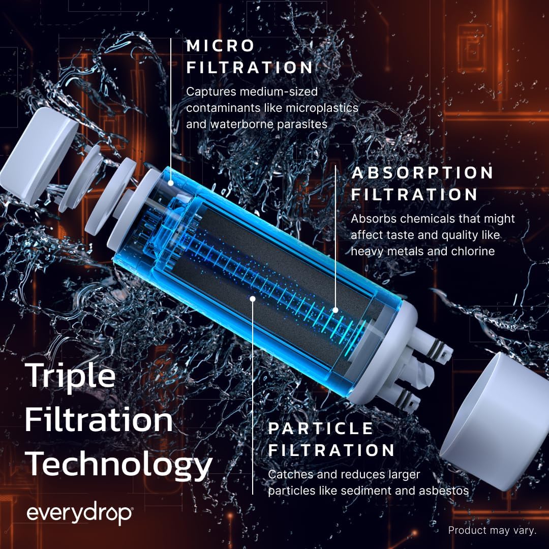 everydrop by Whirlpool Ice and Water Refrigerator Filter 2, EDR2RXD1, Single-Pack — Key Features
