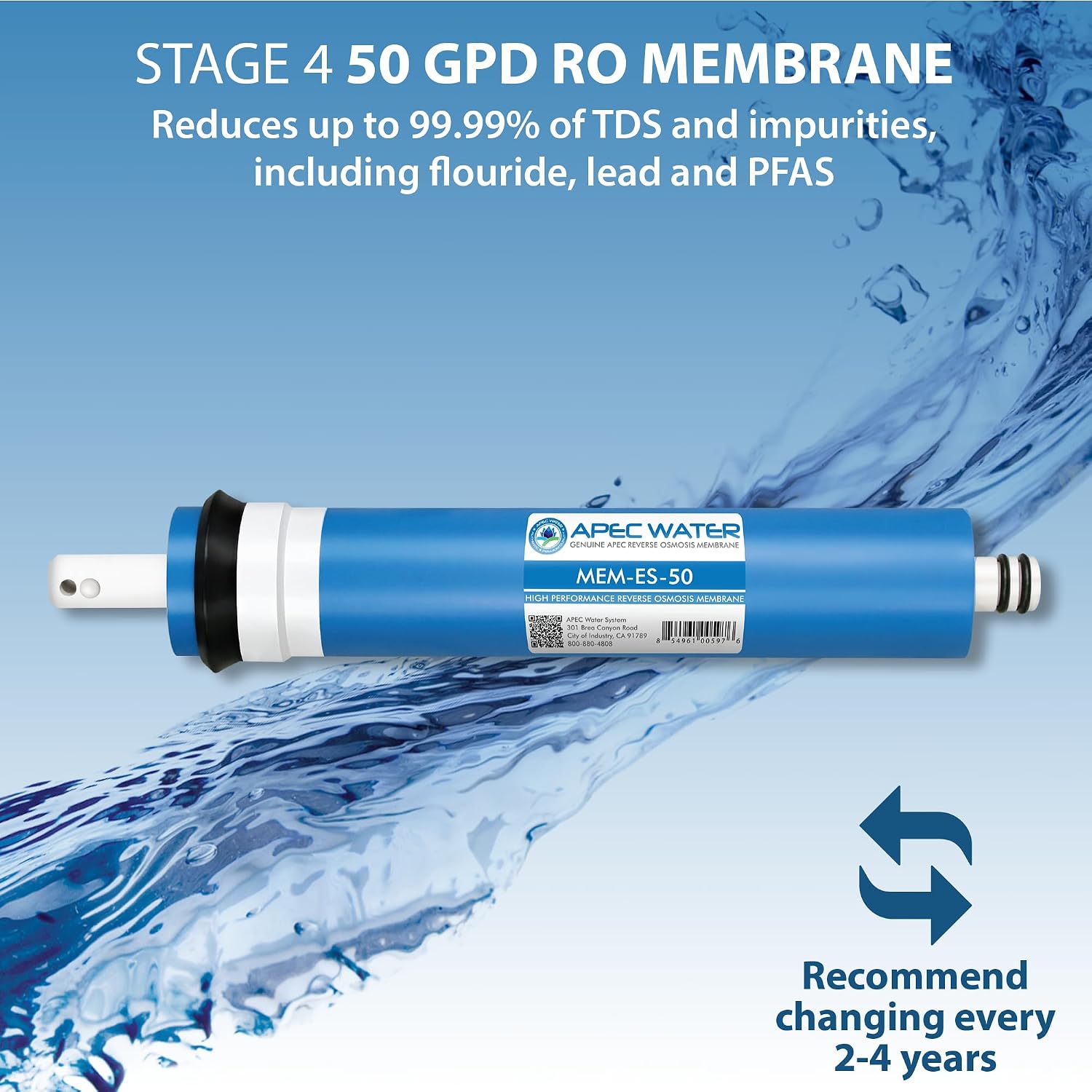 APEC Water FILTER-MAX-ES50 Reverse Osmosis Filter Replacement Set, 50 GPD | ROES-50 Replacement Filter Set, 1 Year Set, 5-Stage, Compatible with 5-Stage 50 GPD RO Systems — Ease of Use and Maintenance