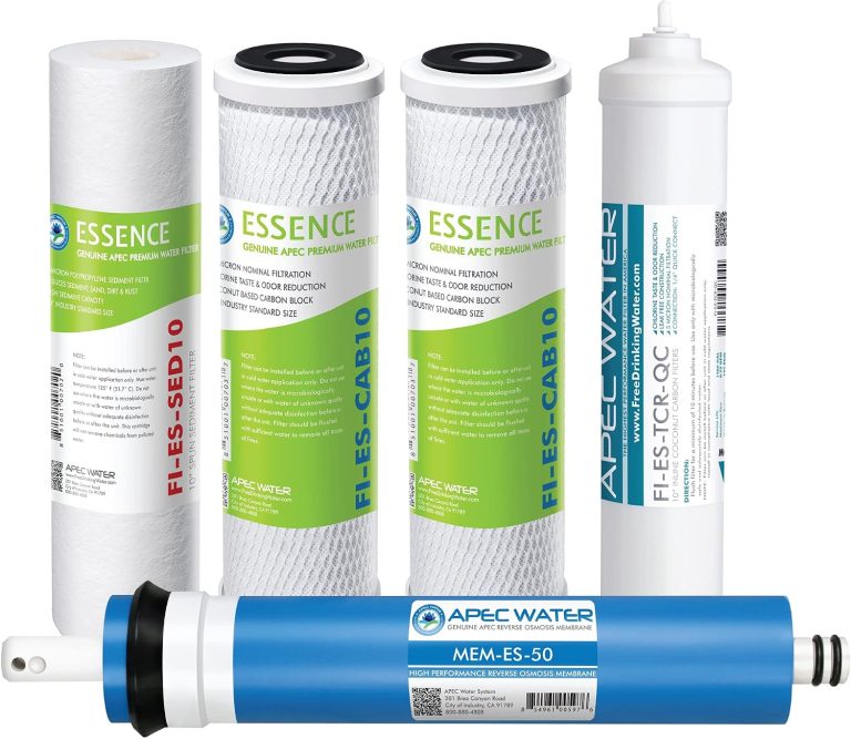APEC Water FILTER-MAX-ES50 Reverse Osmosis Filter Replacement Set, 50 GPD | ROES-50 Replacement Filter Set, 1 Year Set, 5-Stage, Compatible with 5-Stage 50 GPD RO Systems