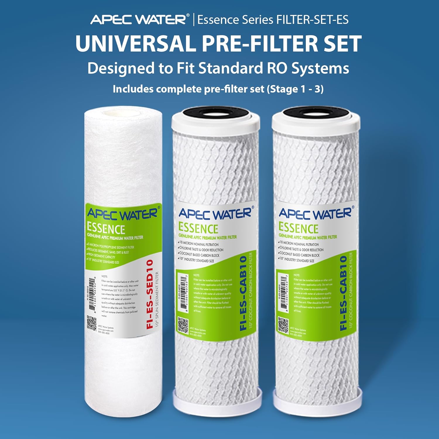 APEC Water FILTER-SET-ES Replacement Reverse Osmosis Pre-Filter Set — Overview