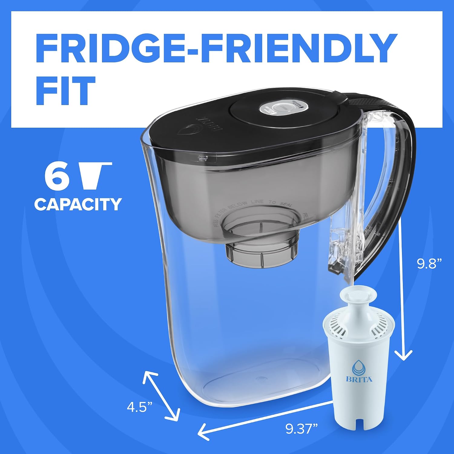 Brita Small 6 Cup Water Filter Pitcher, 1 BritaPlus Filter, Metro, Black — Who This Product Is For