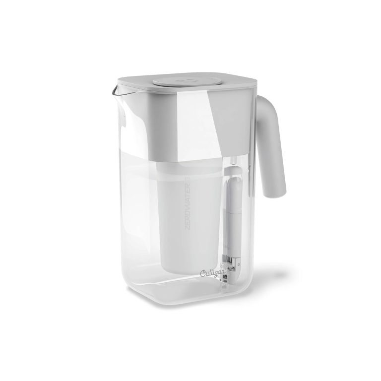 Culligan with ZeroWater Technology 10-Cup Water Filter Pitcher – Includes 5-Stage Advanced Water Filter, IAPMO Certified to Reduce Lead, Total PFAS (Forever Chemicals), Mercury, Fluoride, and Chlorine