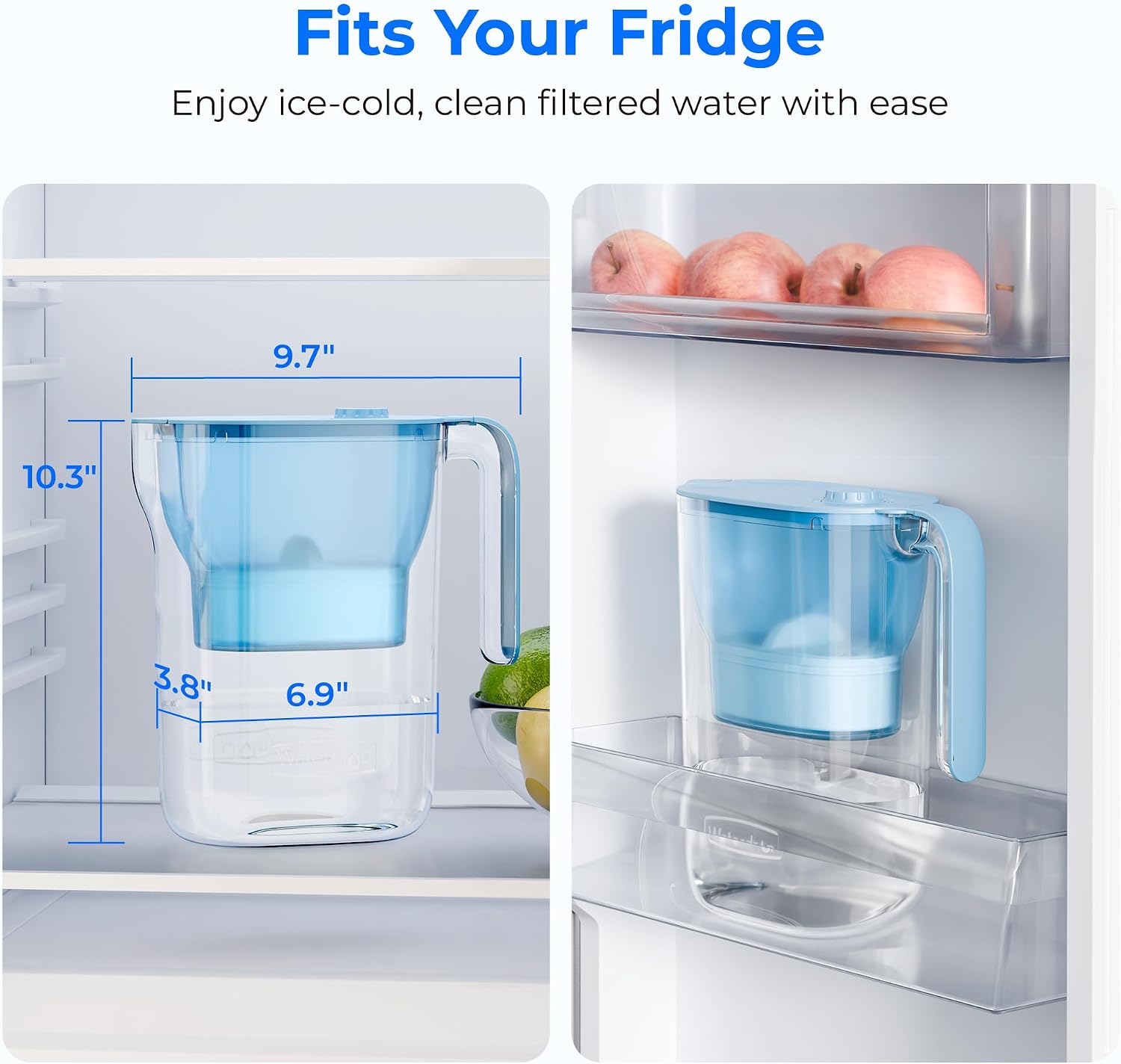 Waterdrop PT-05B-L Water Filter Pitcher, 7-Cup, NSF Certified, Blue — Key Features